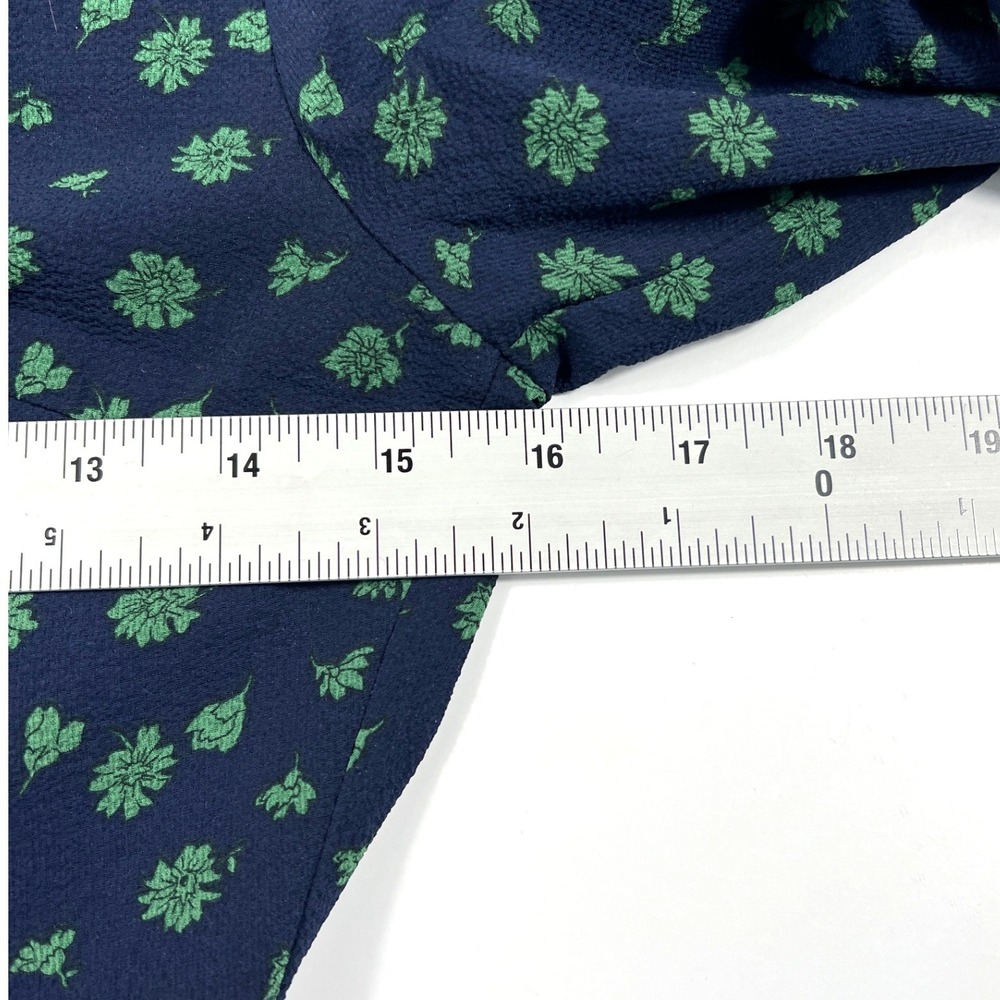 Monteau Los Angeles Navy Green Floral Tiered Midi Dress Small Cottagecore Brunch - Picture 8 of 10